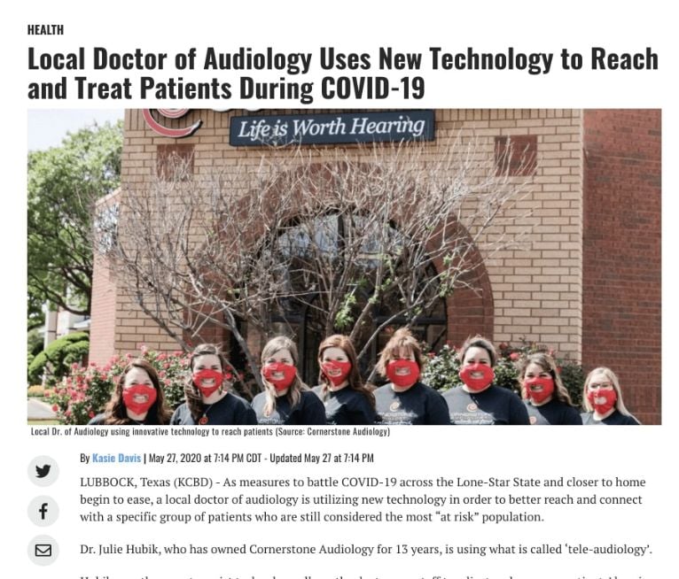 Cornerstone Audiology Feature on The News